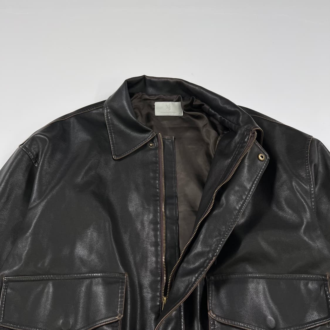 MJ 빈티지 레더 봄버 자켓 상품이미지6