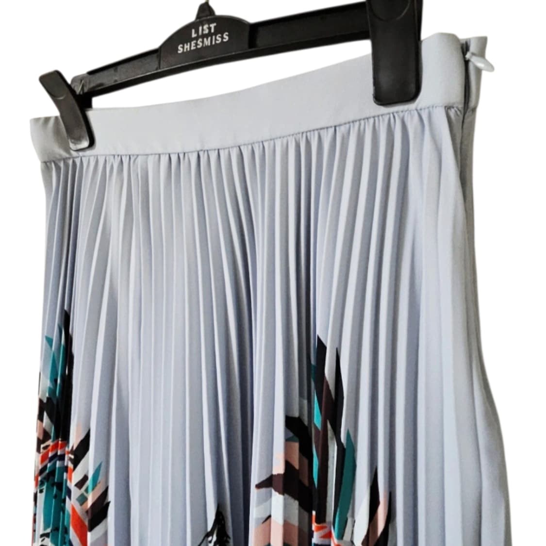 쉬즈미스 블루 기하학 패턴 플리츠 롱 스커트 55 상품이미지5