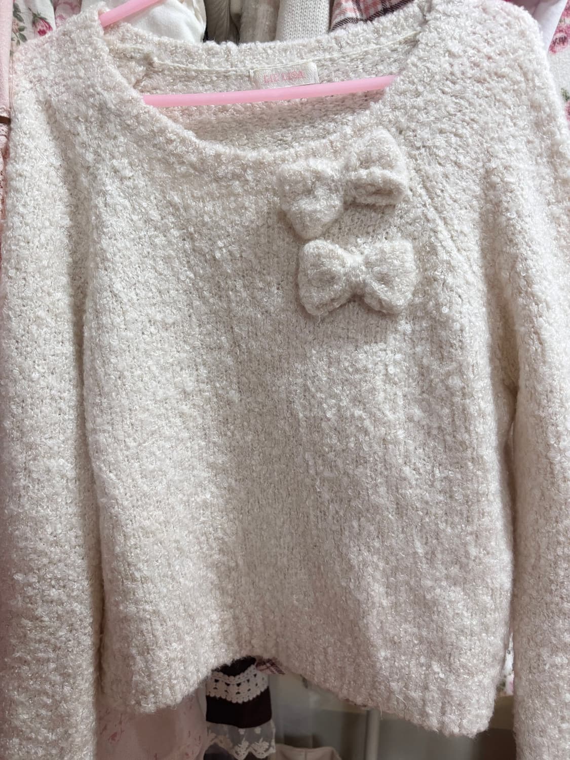 교/판 리즈리사 리본 니트 라떼갸루 상품이미지1