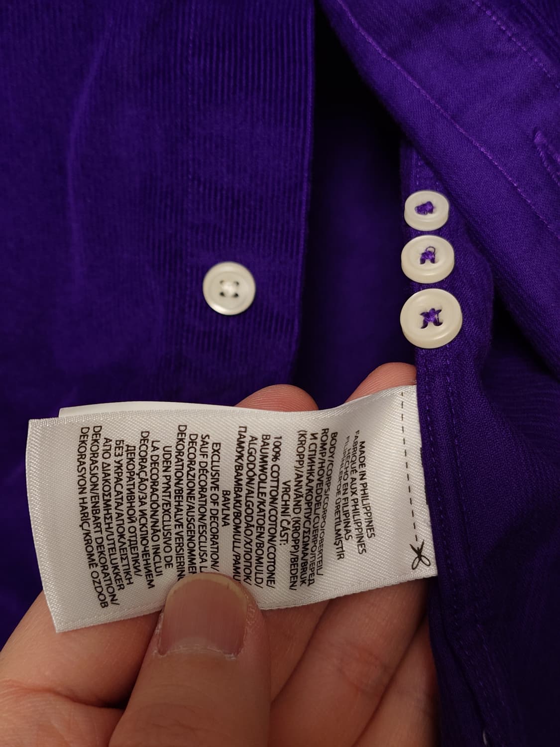 [L/100] 폴로 랄프로렌 슬림핏 코듀로이 셔츠 딥퍼플 상품이미지5