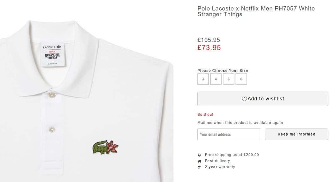 라코스테x넷플릭스 반팔 상품이미지7