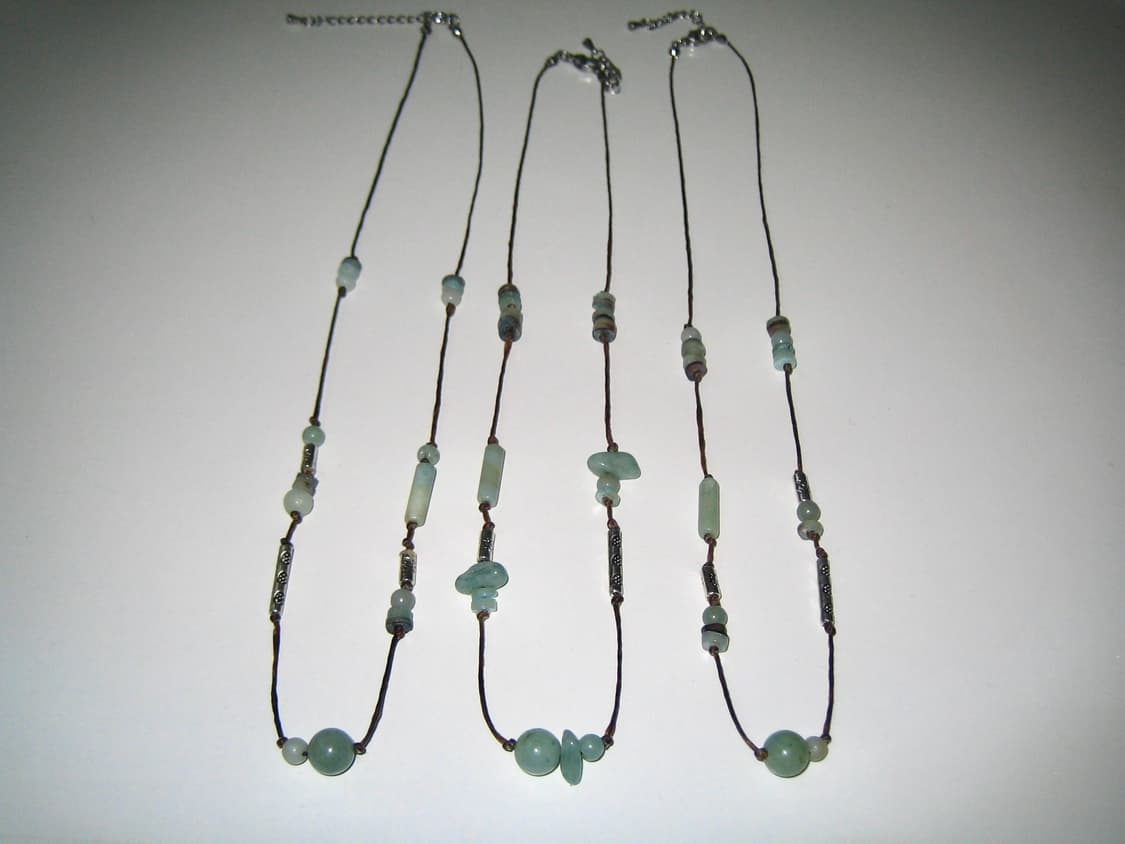 Greenish silver cross necklace 핸드메이드목걸이 상품이미지4