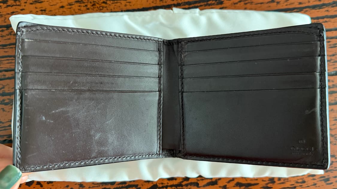 구찌 GUCCI GG 시마 반지갑 브라운 가죽 로고 엠보 지갑 풀박스 상품이미지5