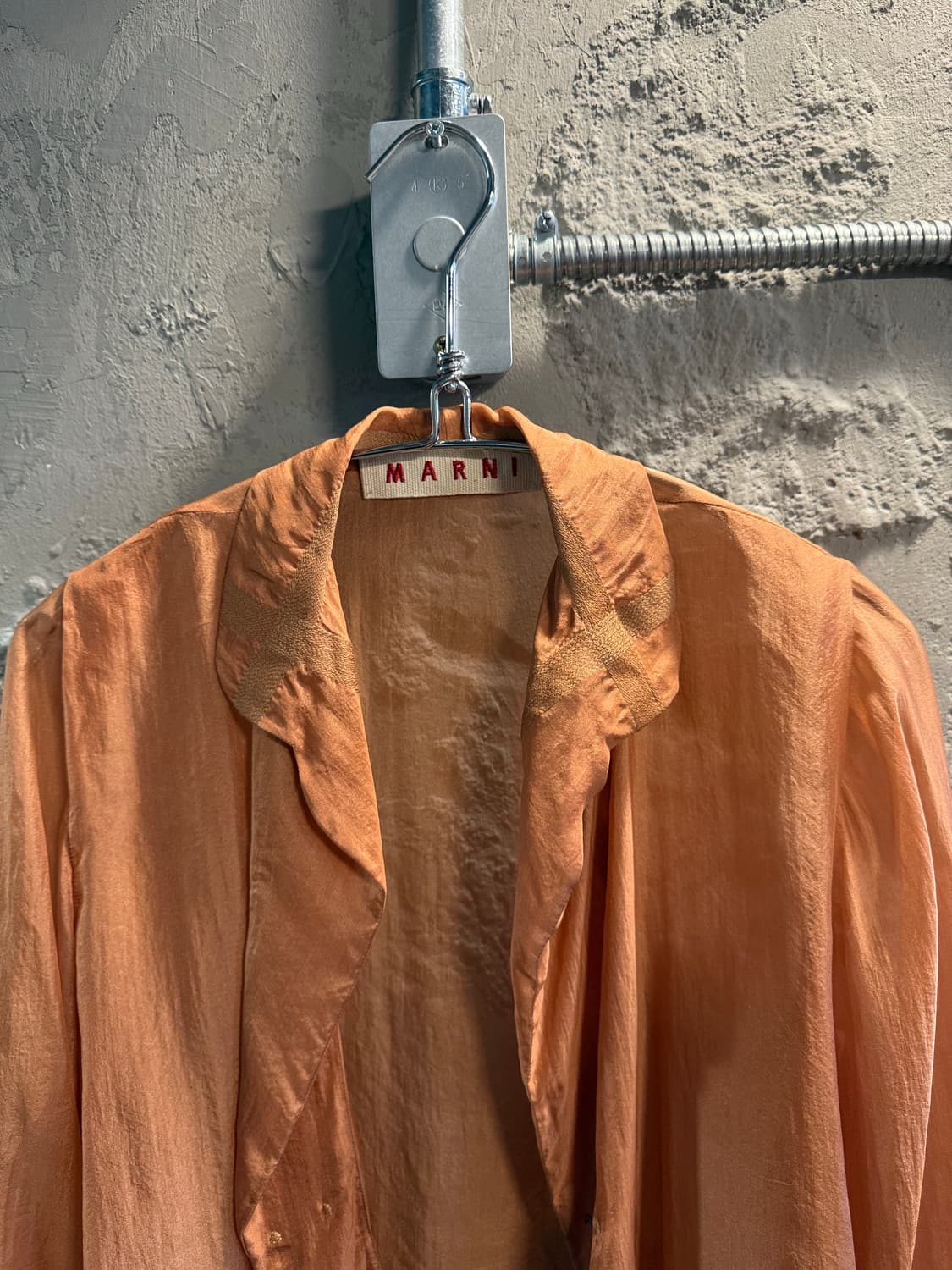 마르니 MARNI 실크 오픈 블라우스 오렌지 38 상품이미지4