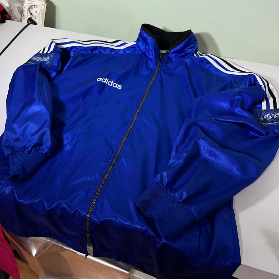 L 아디다스 오리지날 재팬 오버핏 유광블루 바막자켓 상품이미지2
