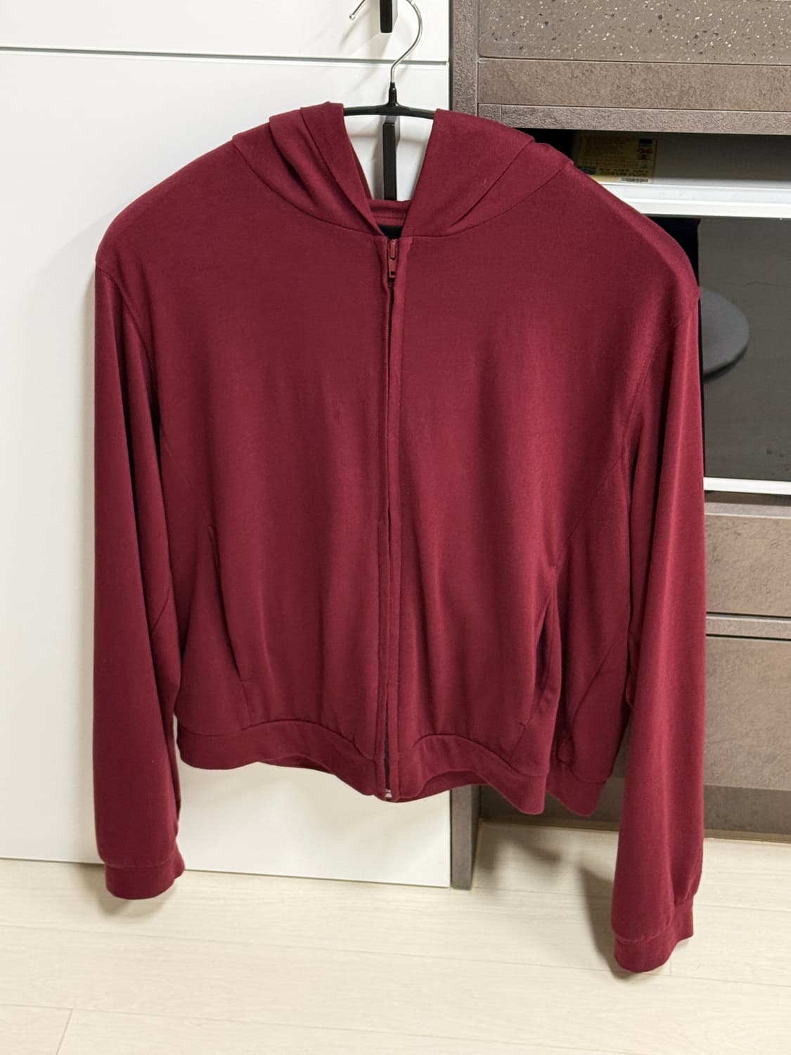 머듈 라운지 후드집업 버건디 3사이즈 상품이미지1