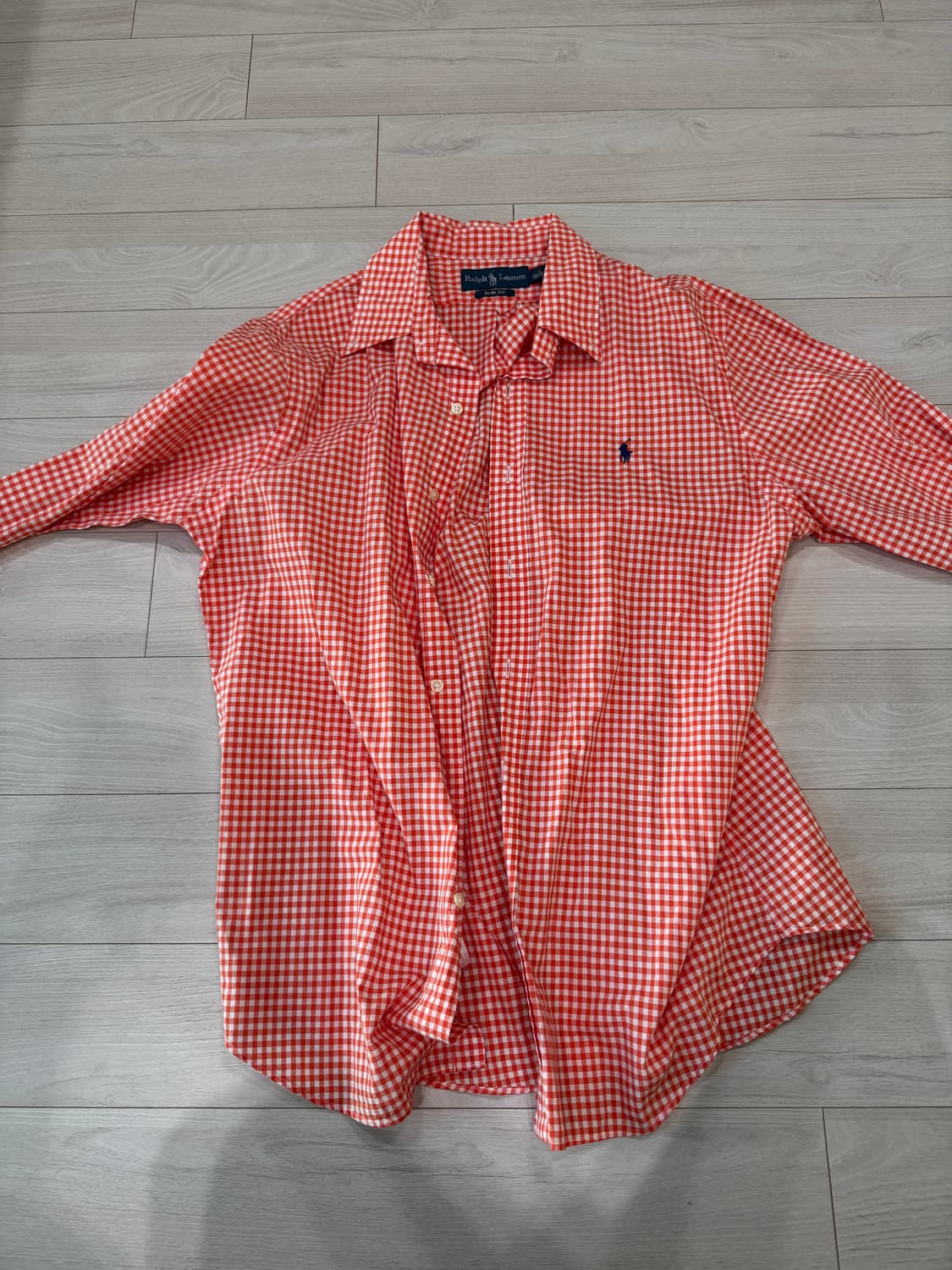 폴로 셔츠 주황 슬림핏 라지 상품이미지1