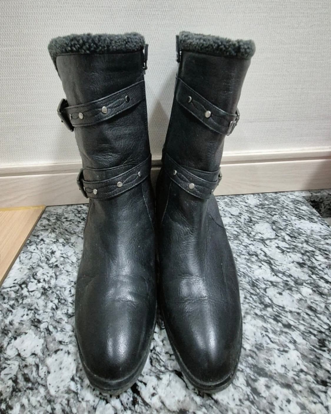 블랙 버클 미들 부츠 250 상품이미지3