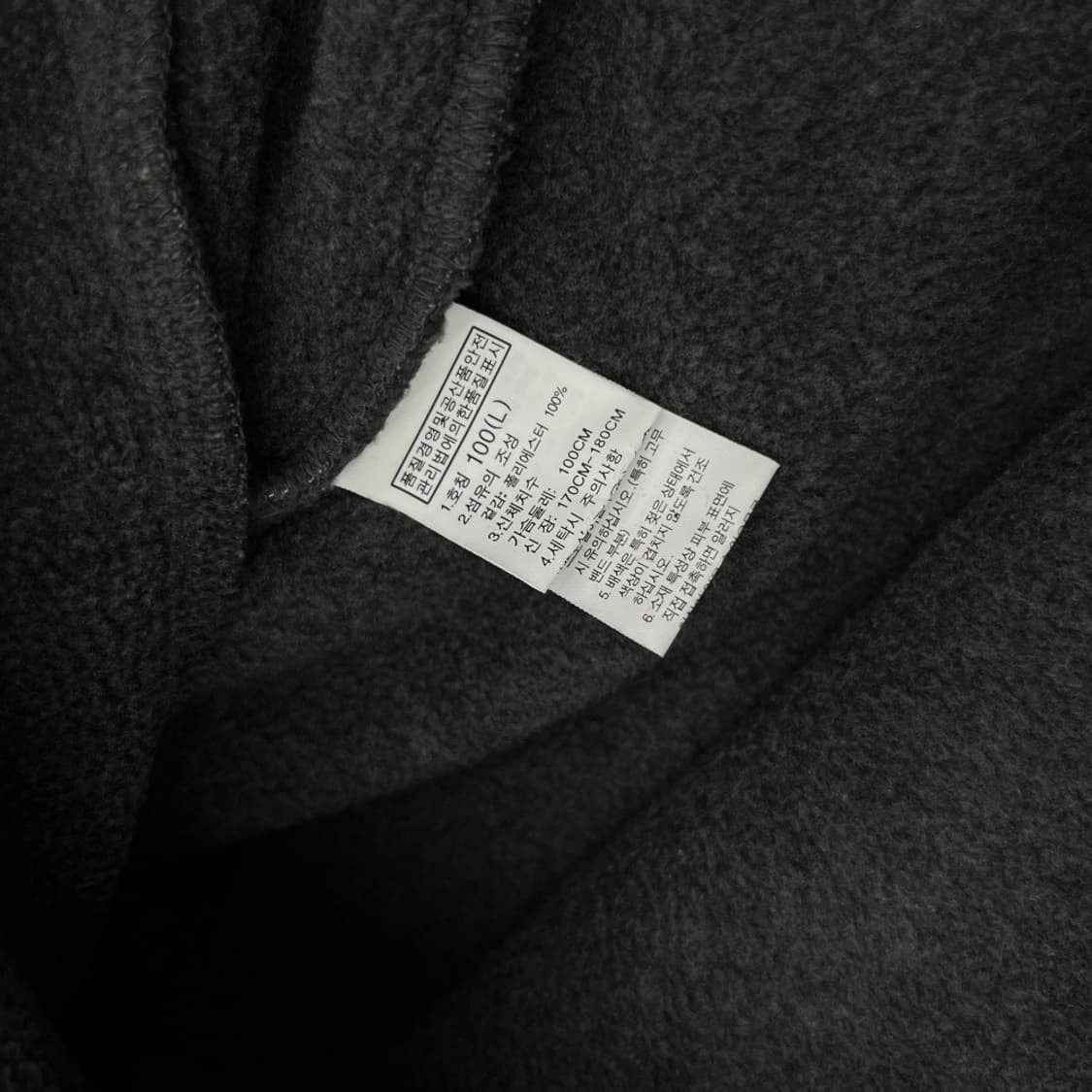 노스페이스 블랙 사이드로고 뽀글이 집업 100 상품이미지8