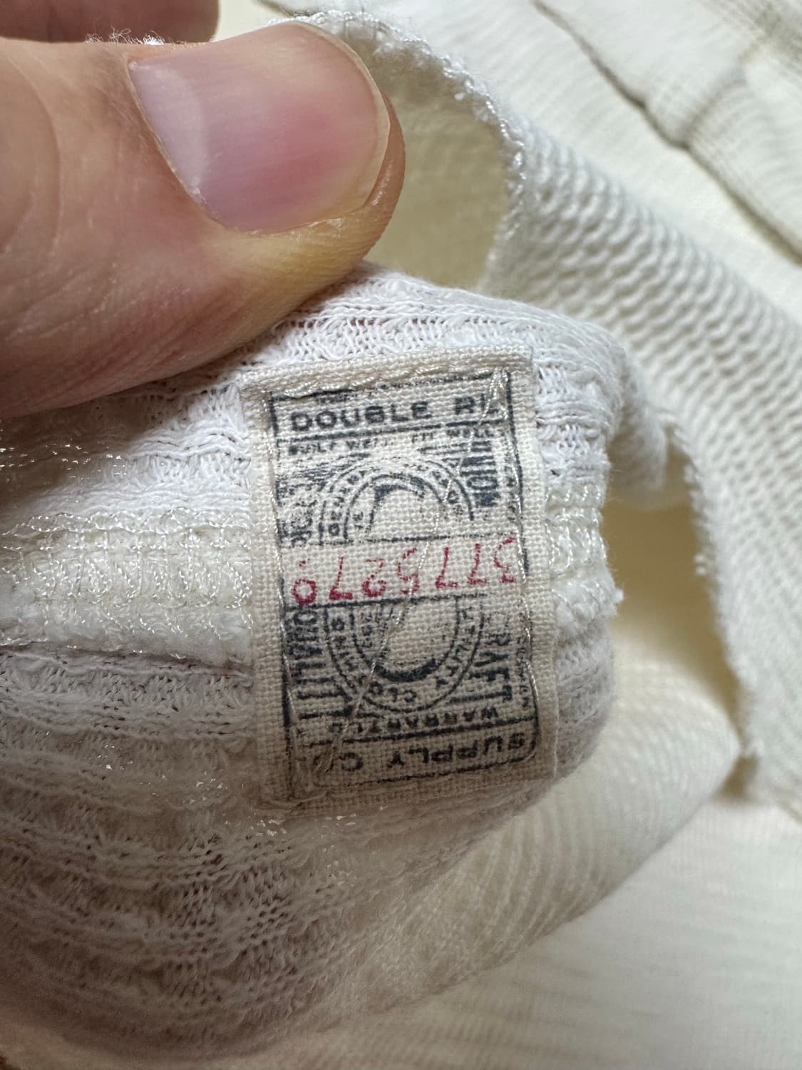 L 더블알엘 와플 크루넥 티셔츠 화이트 상품이미지5