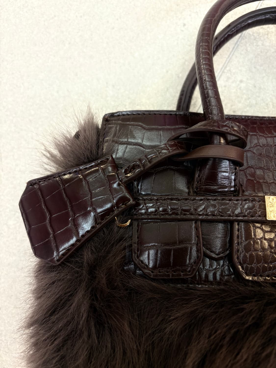 브라운 퍼 숄더백 상품이미지3