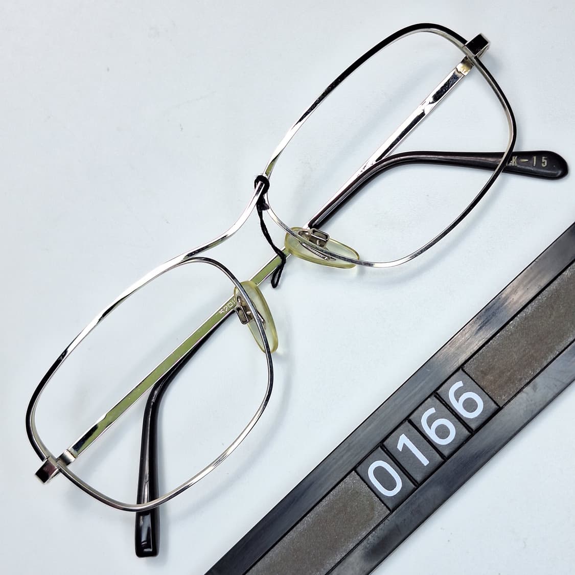 80s 일본제 빈티지 데드스톡/HK-15 스테인리스 안경테 52mm 패션 상품이미지1