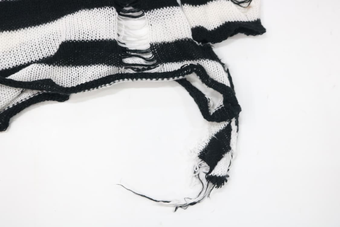 빈티지 크로스 패치 디스트로이드 스트라이프 니트 상품이미지6