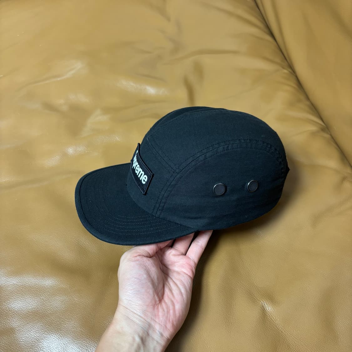 Supreme 슈프림 밀리터리 워시드 블랙 캠프캡 모자 (Black) 상품이미지4