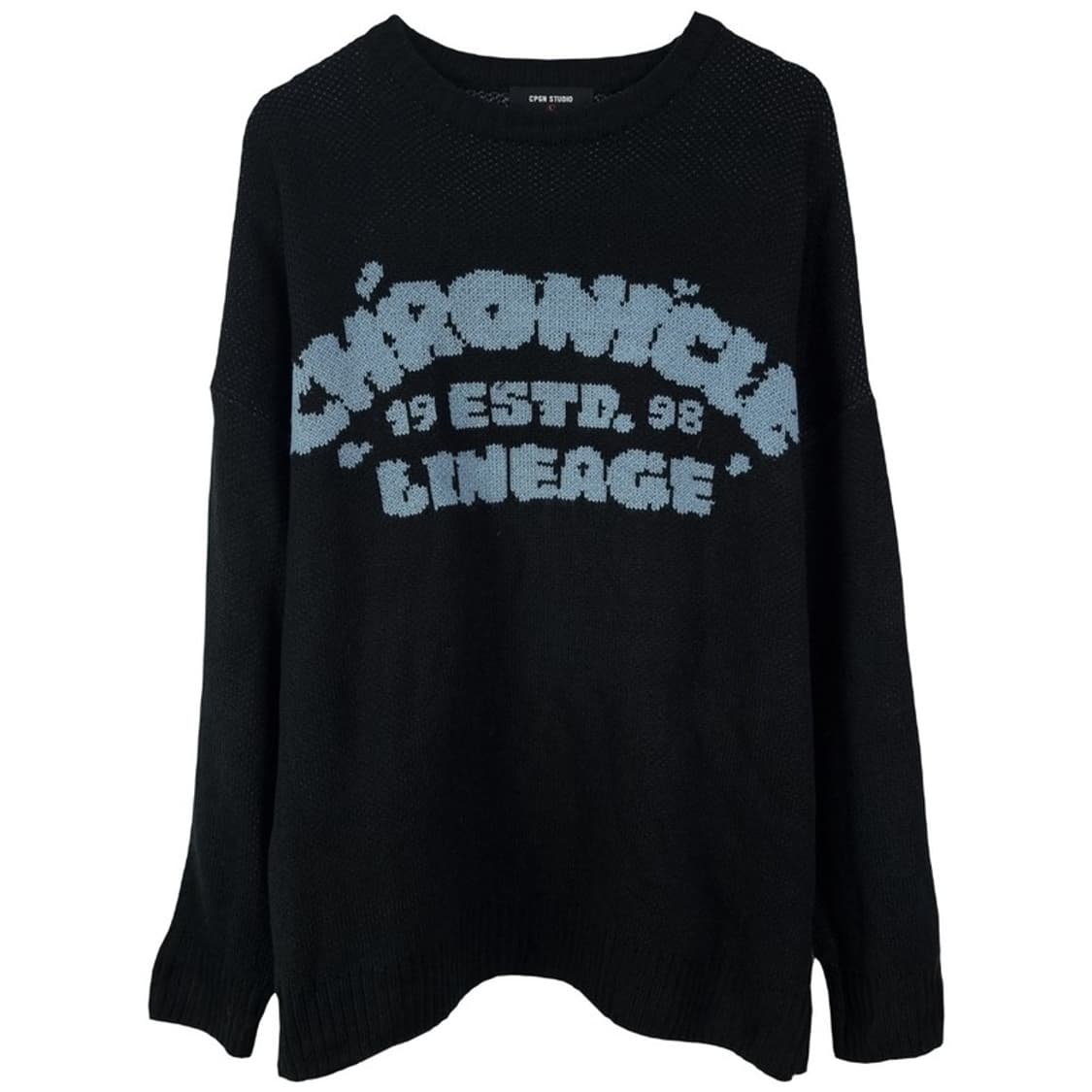 [꼼파뇨] 그래픽 쟈카드 오버사이즈 니트 블랙 M18427 상품이미지2