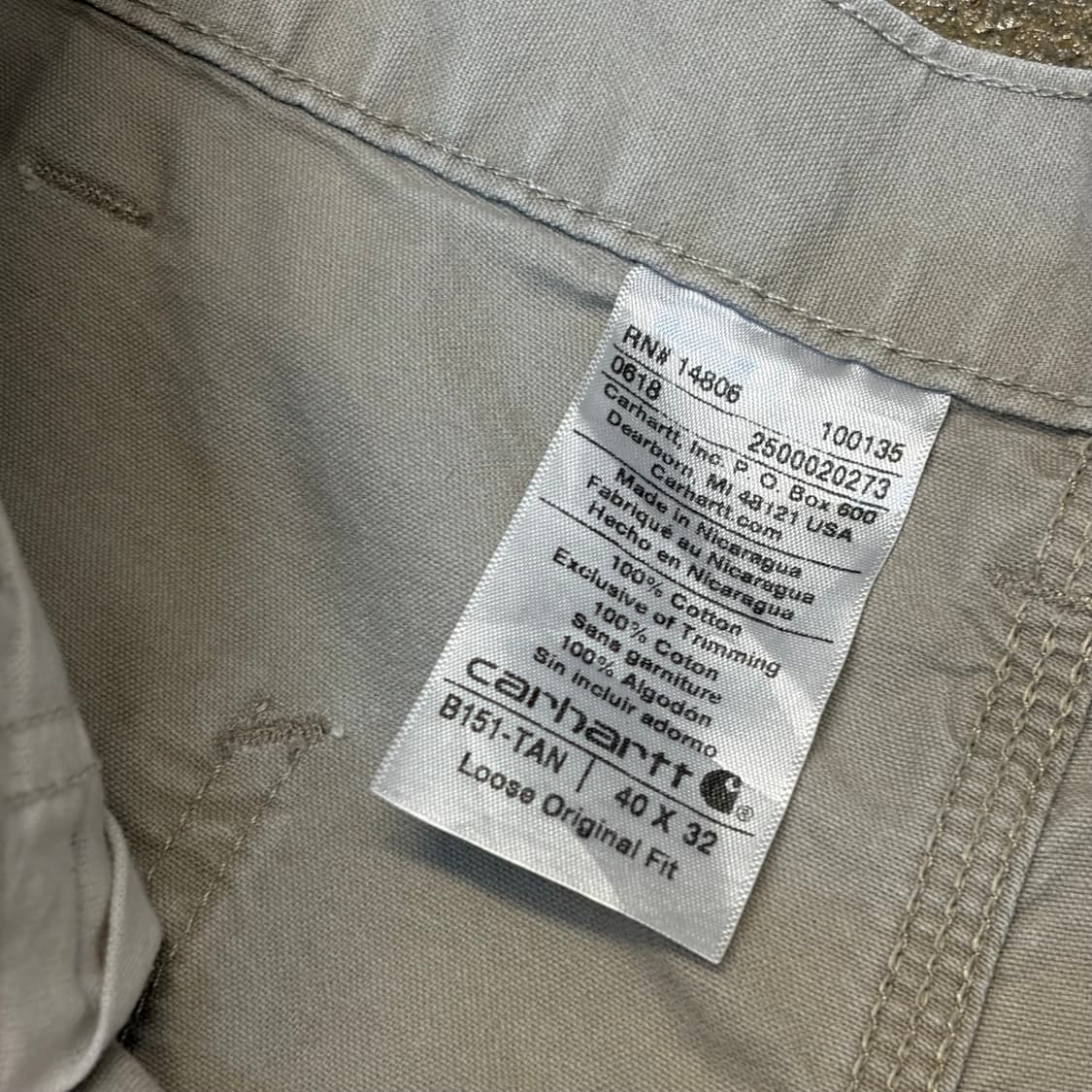 00s USA 빈티지 칼하트 싱글니 워크팬츠 상품이미지5