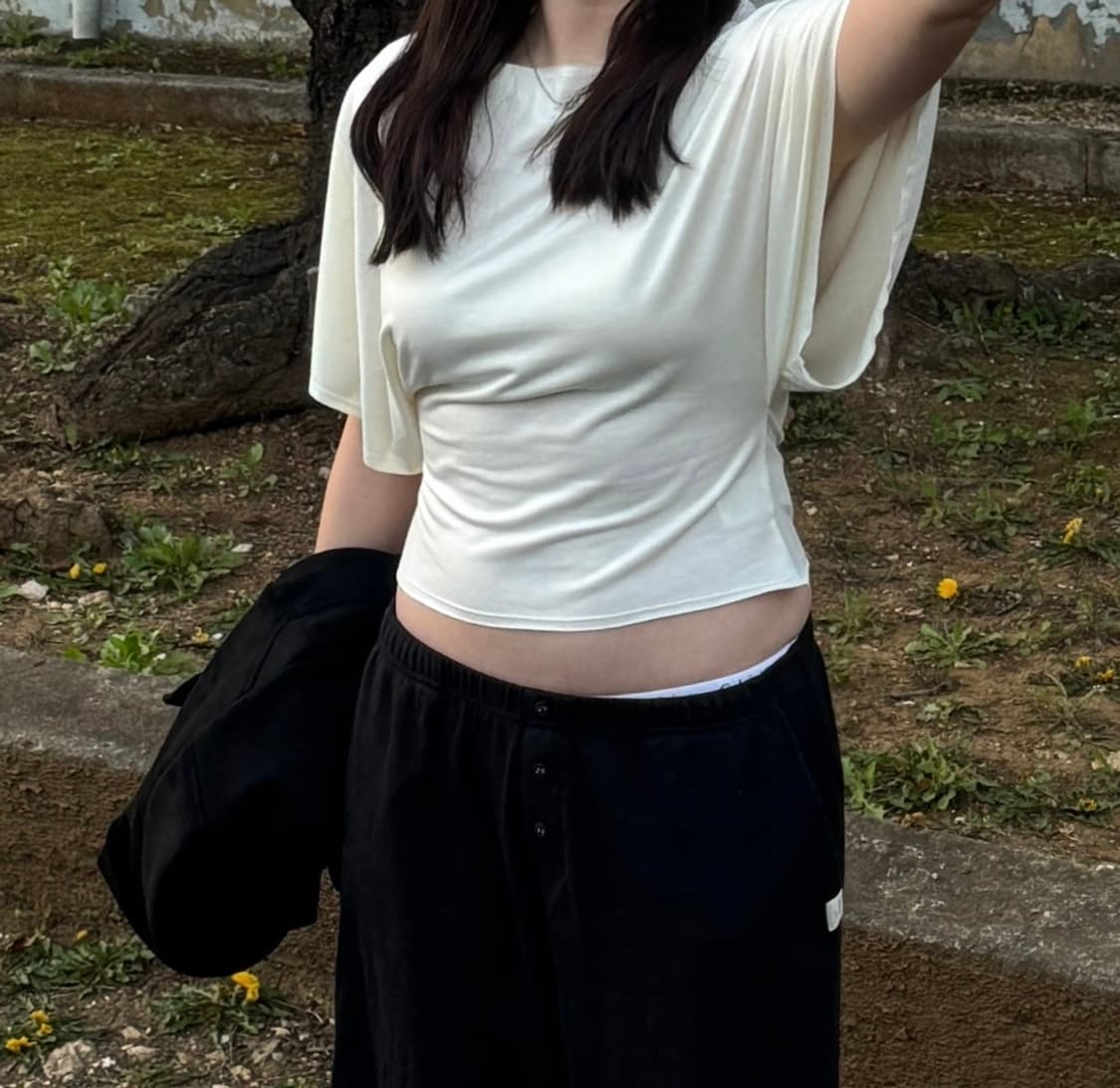 글로니 core half tee M(코어 하프티 아이보리) 상품이미지2