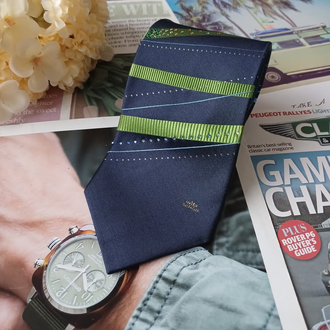 밀라숀 실크 네이비 스트라이프 넥타이 9.2cm A+등급 A19375
 상품이미지4