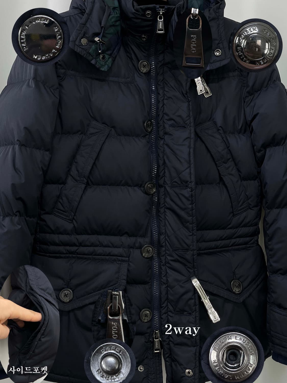 폴로 랄프로렌 쿠키와펜 블랙와치 퀼티드 다운 패딩 카코트 자켓 상품이미지7