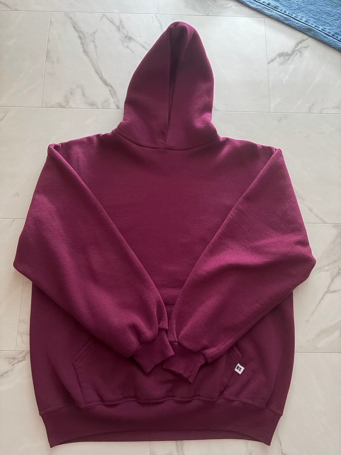 90‘s 러셀 usa xl 버건디후드 상품이미지1