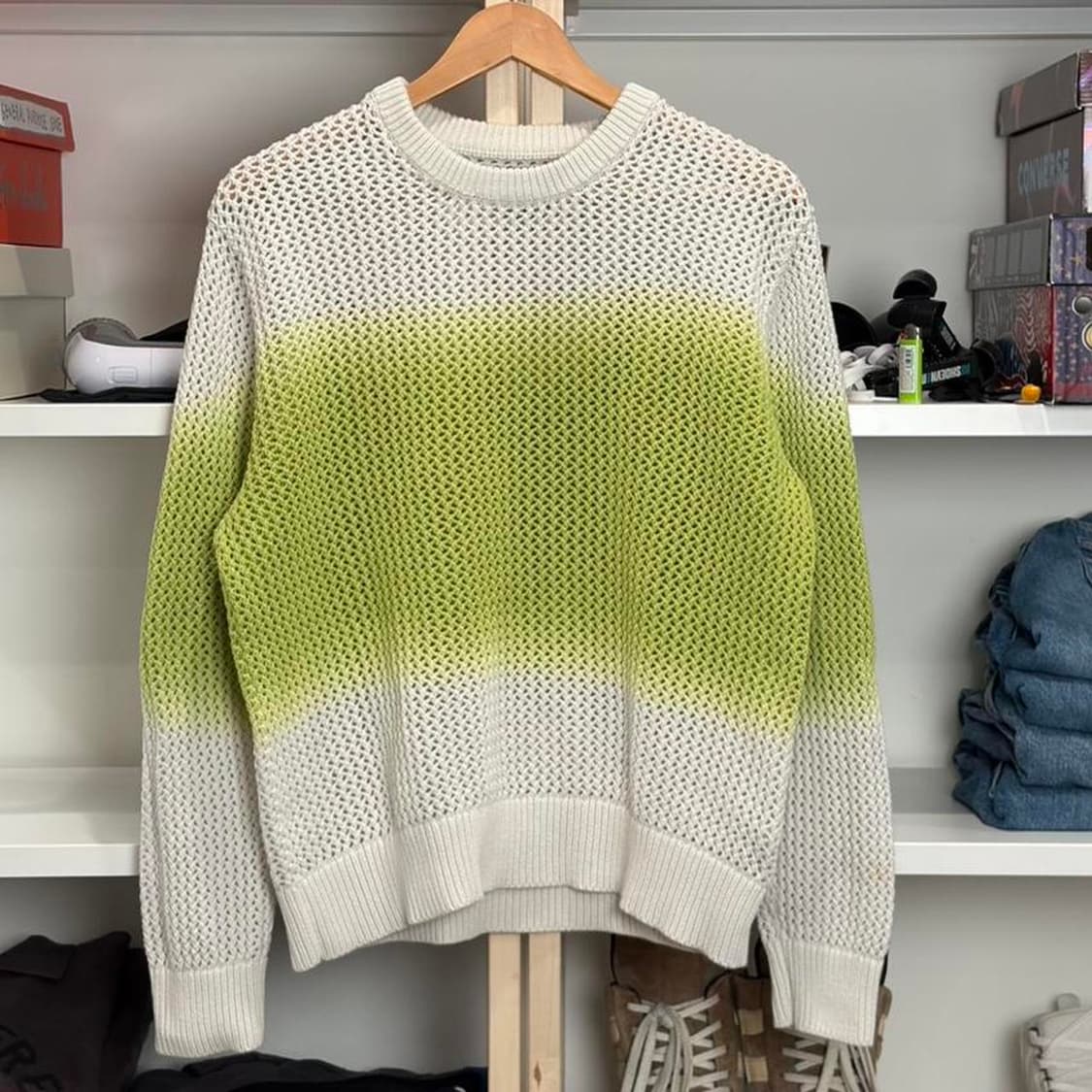 스투시 피그먼트 다이드 루즈 게이지 스웨터 브라이트 그린 상품이미지1