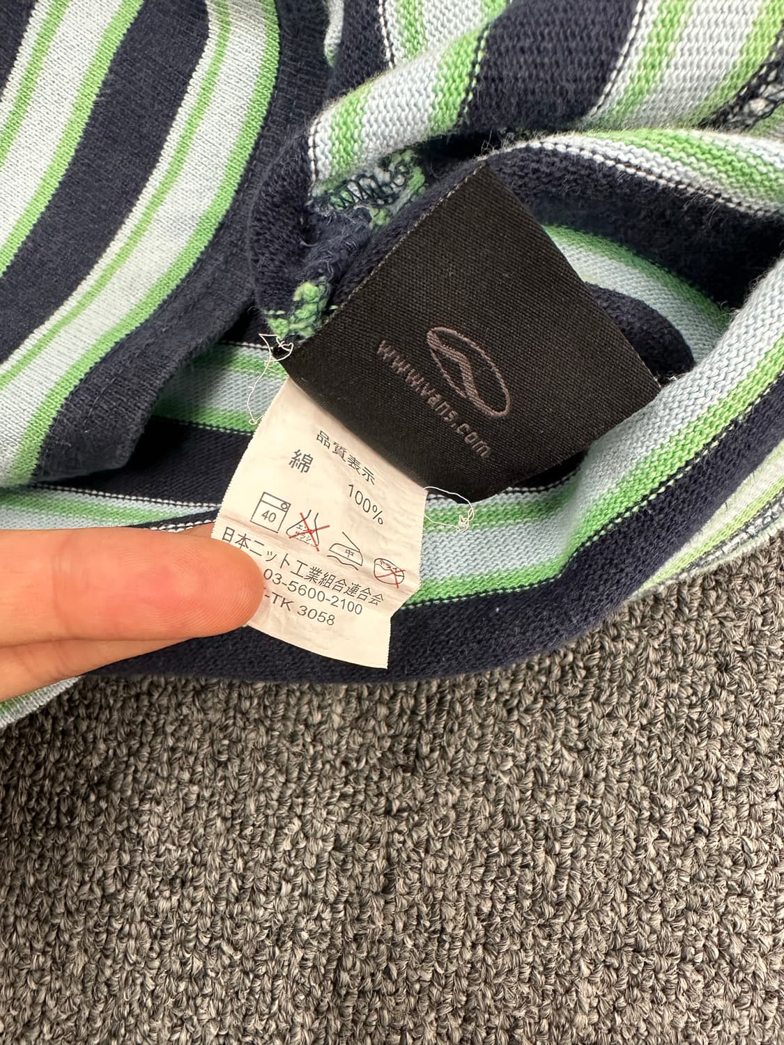 L)Vans 그린 네이비 럭비 셔츠 롱슬리브 상품이미지6