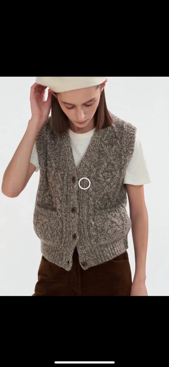 낫띵리튼 컨츄리 케이블 니트 조끼 올드브라운 상품이미지2
