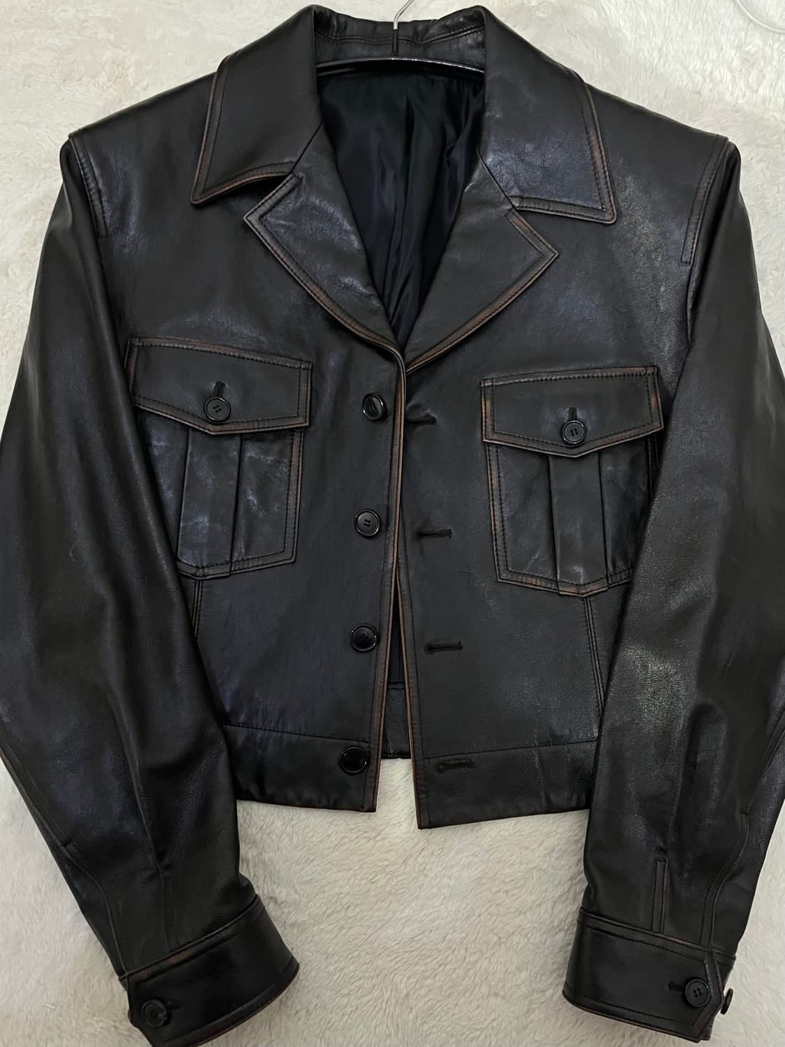 렉토 밀리터리 레더 자켓 S 상품이미지1