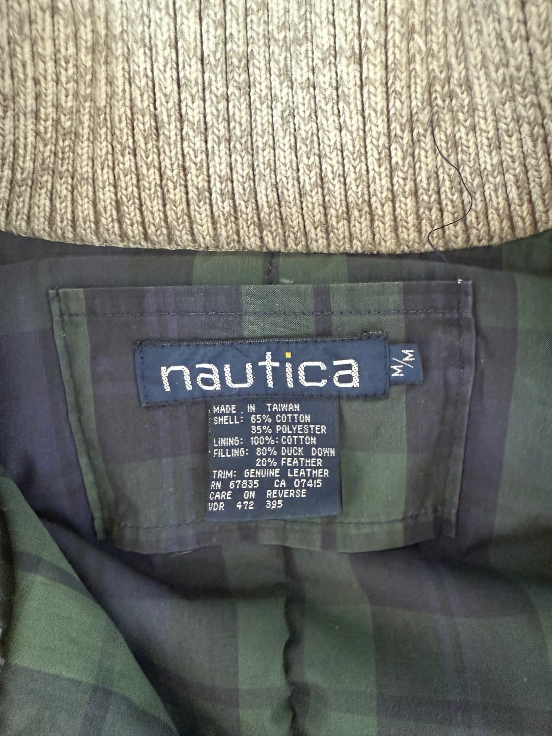 90's 노티카(nautica) 레더 엘보우 봄버 자켓 상품이미지10