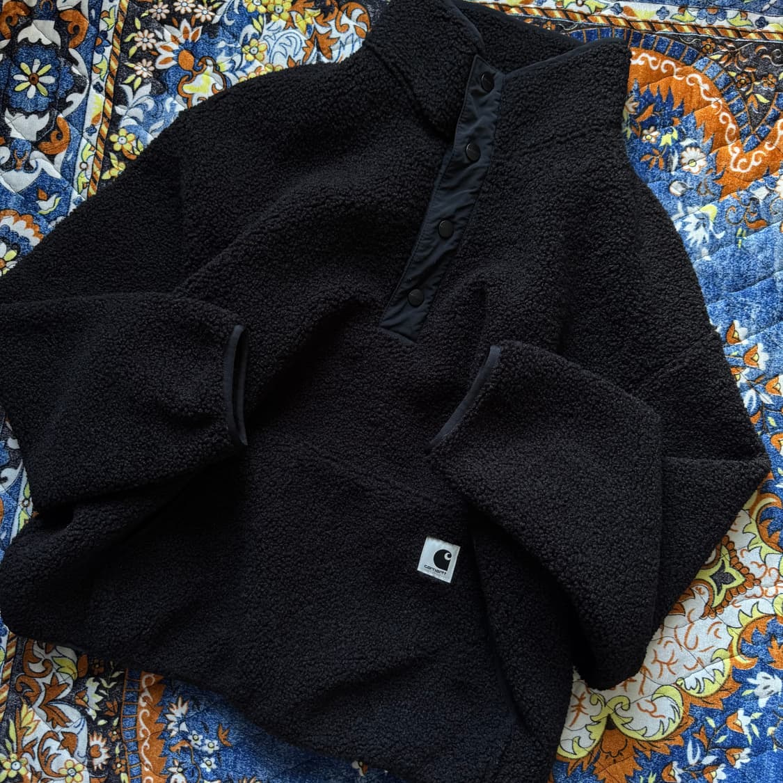 칼하트 wip 엘리엇 하이넥 라이너 후리스 플리스 풀오버 블랙 상품이미지7