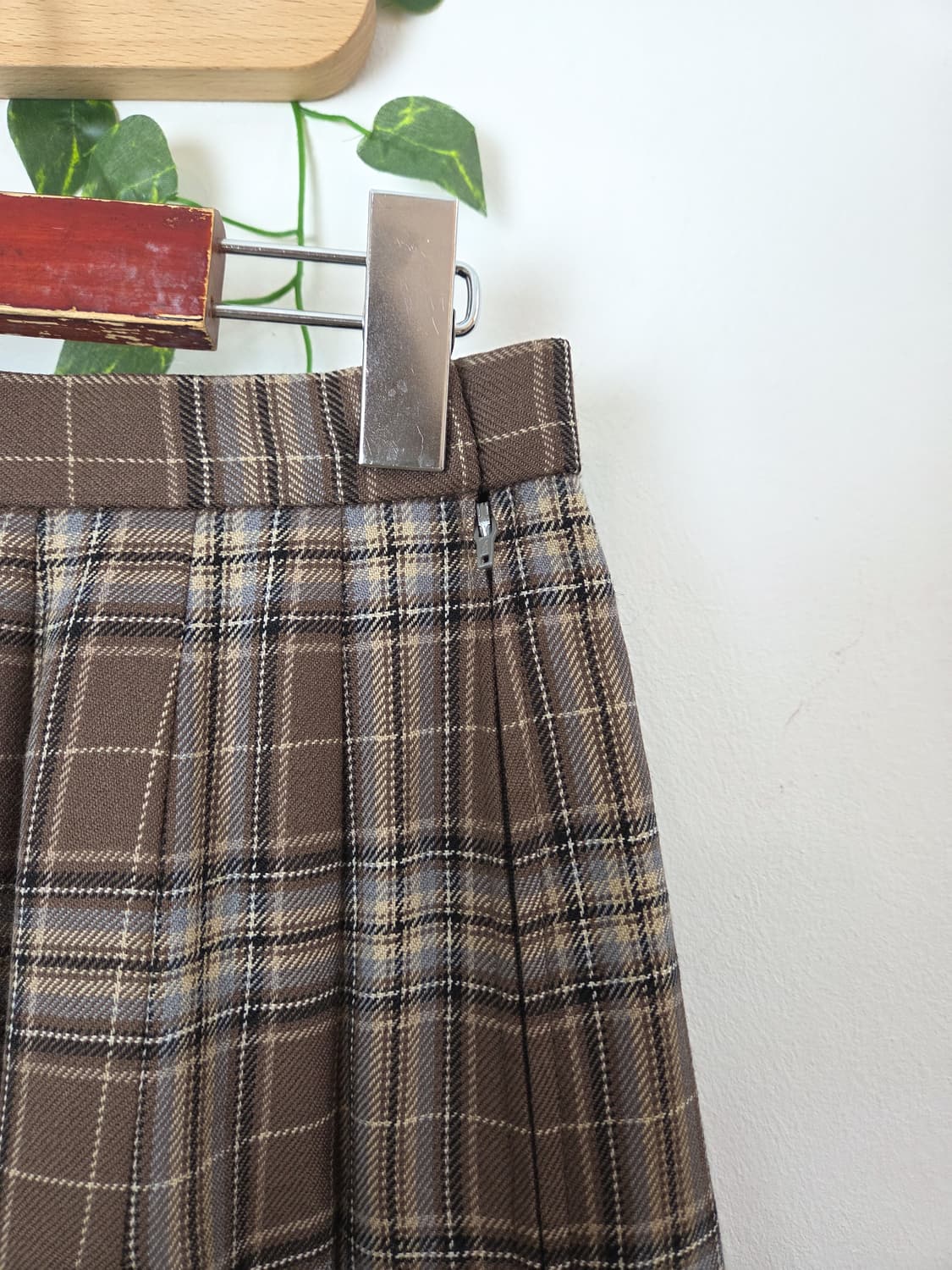 썸머울 체크 롱스커트 상품이미지4