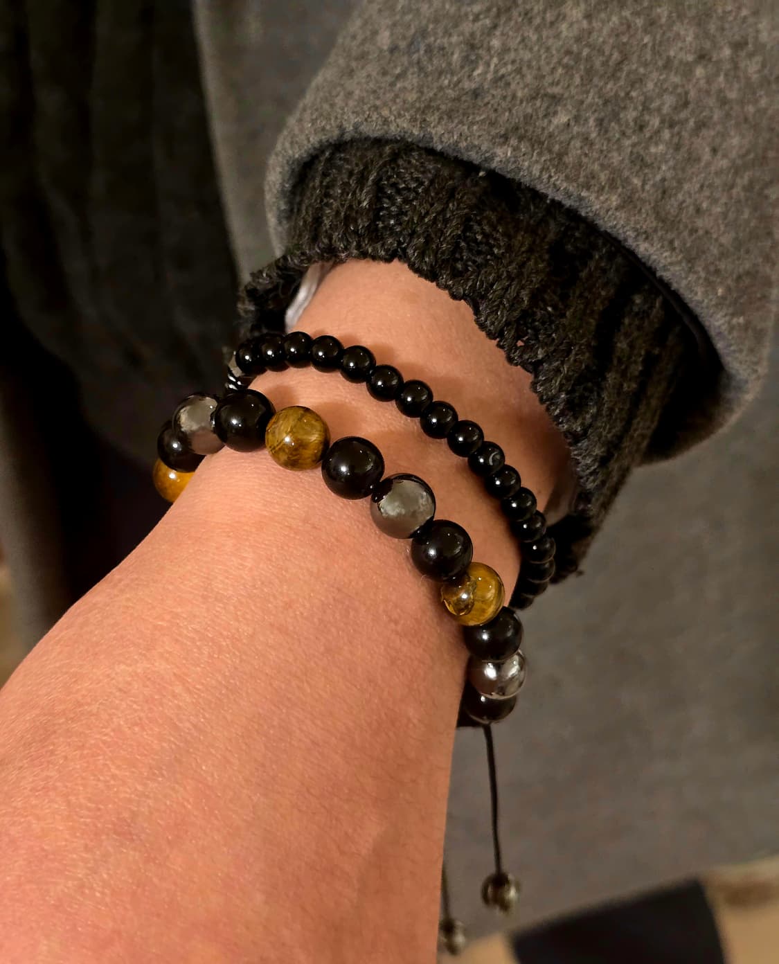 타이거아이 & 블랙 스톤 원석 팔찌 상품이미지3
