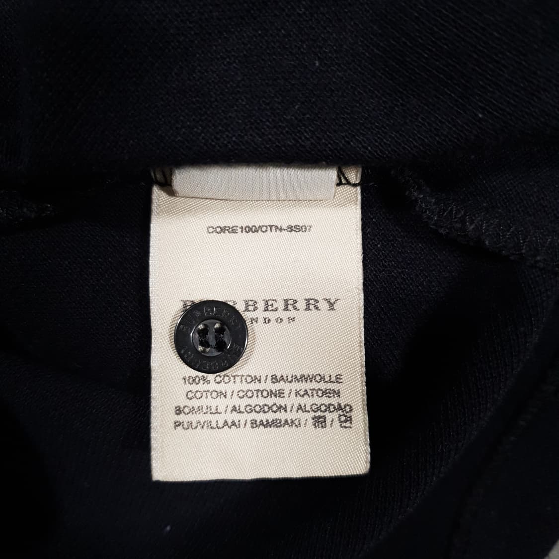 XL) 버버리 크레스트 기사 빅로고 반팔 카라티 폴로 피케 셔츠 블랙 상품이미지8