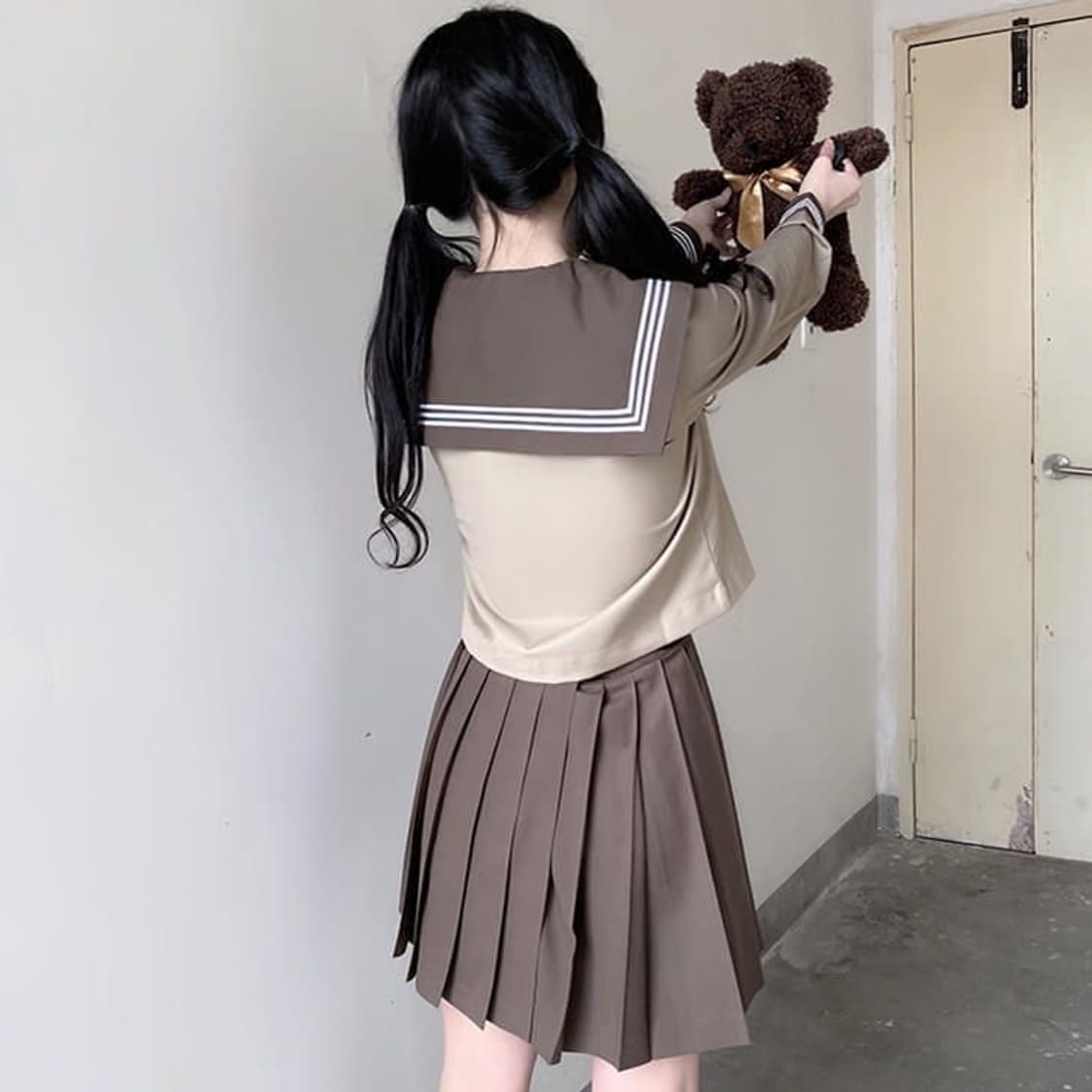 Vintage brown JK sailor school uniform 상품이미지8