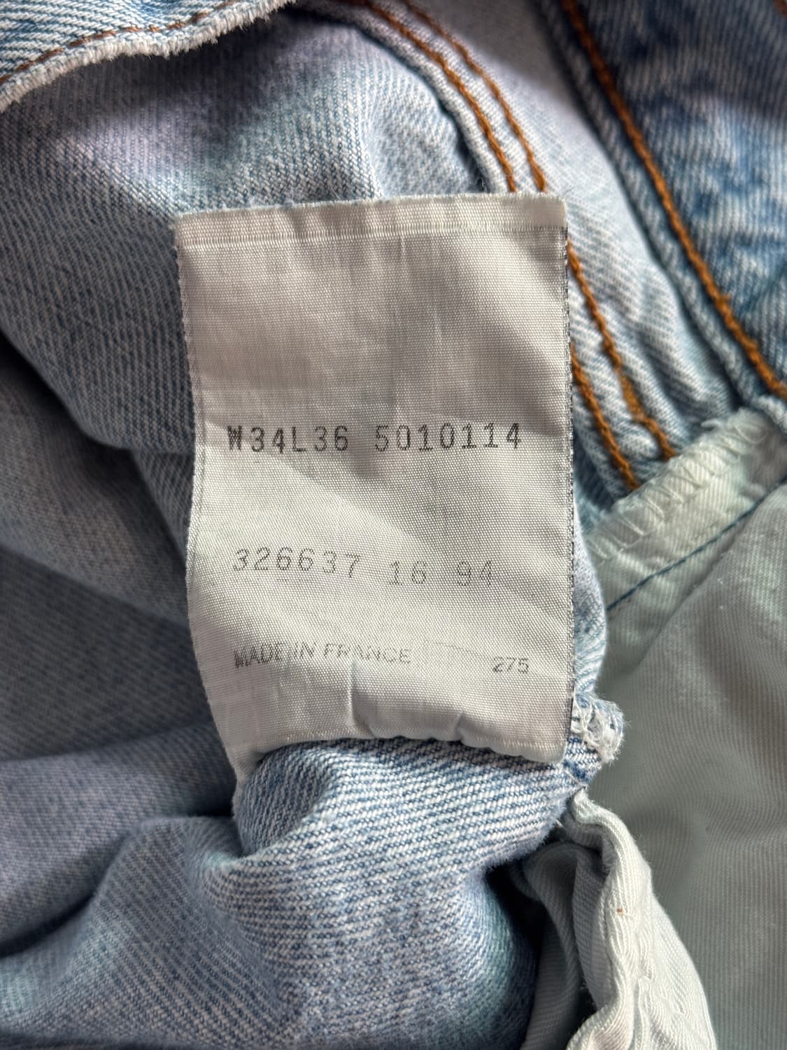 [34]90's 리바이스 501 Made in France 데님 팬츠 상품이미지4