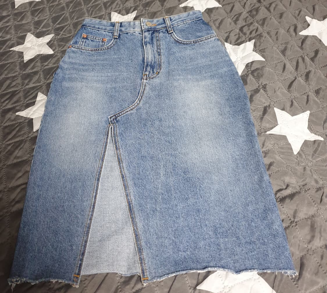 SIYAZU 밑단컷팅 앞트임 데님 스커트 (S) 상품이미지1