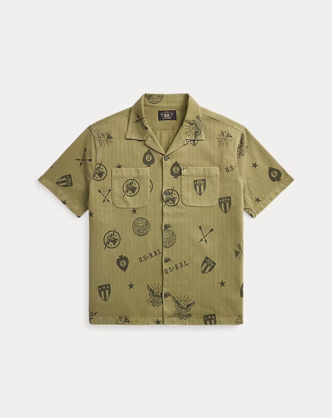 RRL 니트 헤링본 트윌 캠프 셔츠 상품이미지1