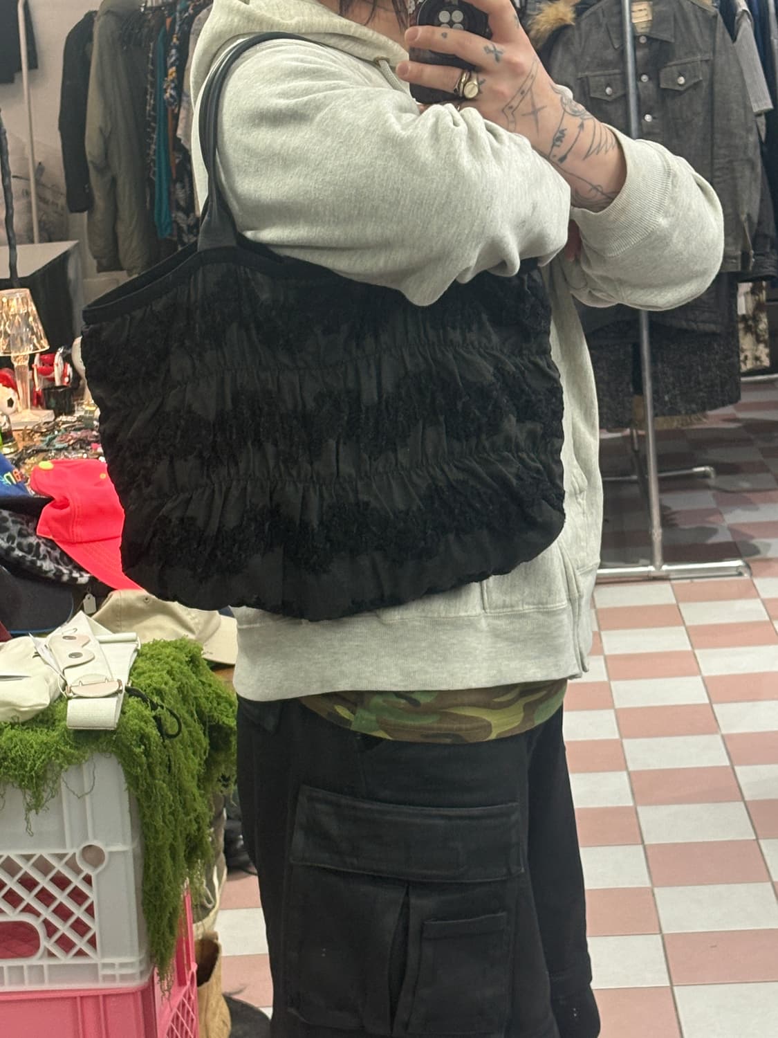 TTF✳️요지야마모토 느와르 플라워 토트백 상품이미지4