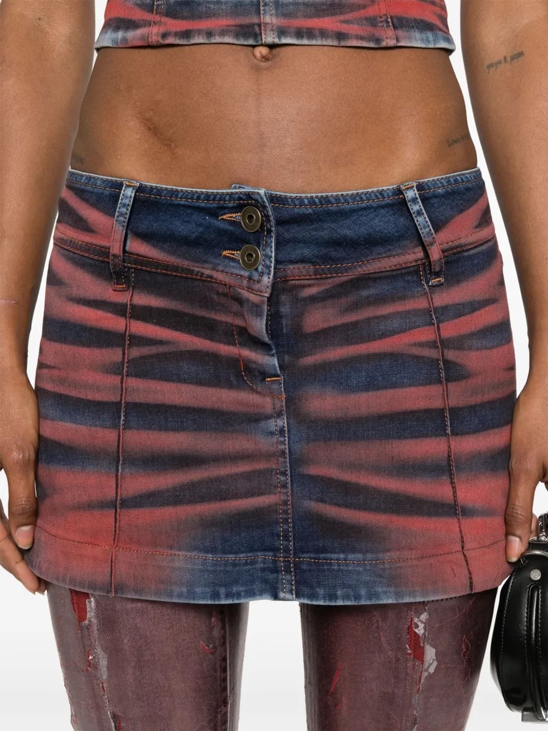 KNWLS 노울즈 레드 데님 미니스커트 8사이즈 상품이미지1