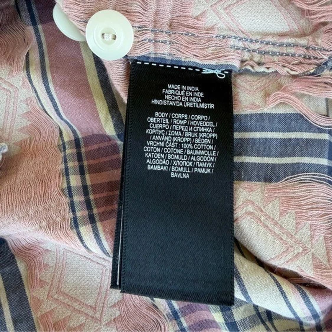 RRL 더블알엘 자카드 마드라스 워크셔츠 핑크/인디고 상품이미지7