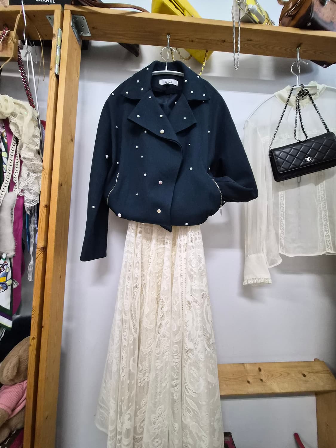 오즈세컨. 진주큐빅. 블루종 점퍼 상품이미지2