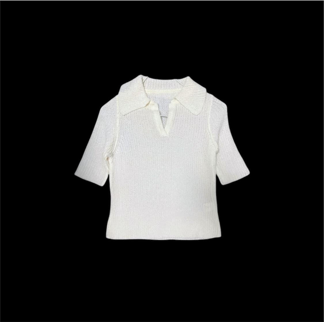 ribbed half sleeve knit top 상품이미지1