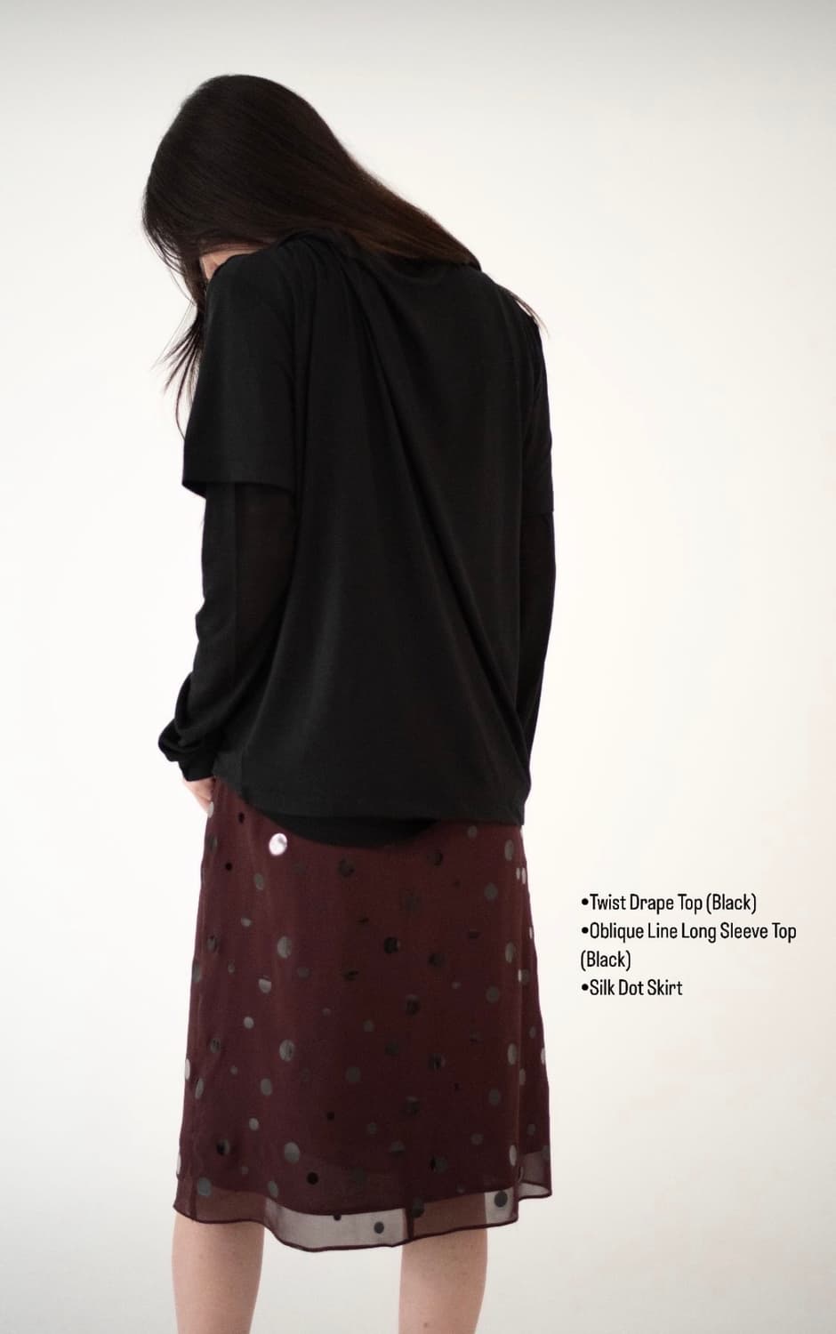 teak 티크 도트 실크 스커트 구해요 상품이미지3