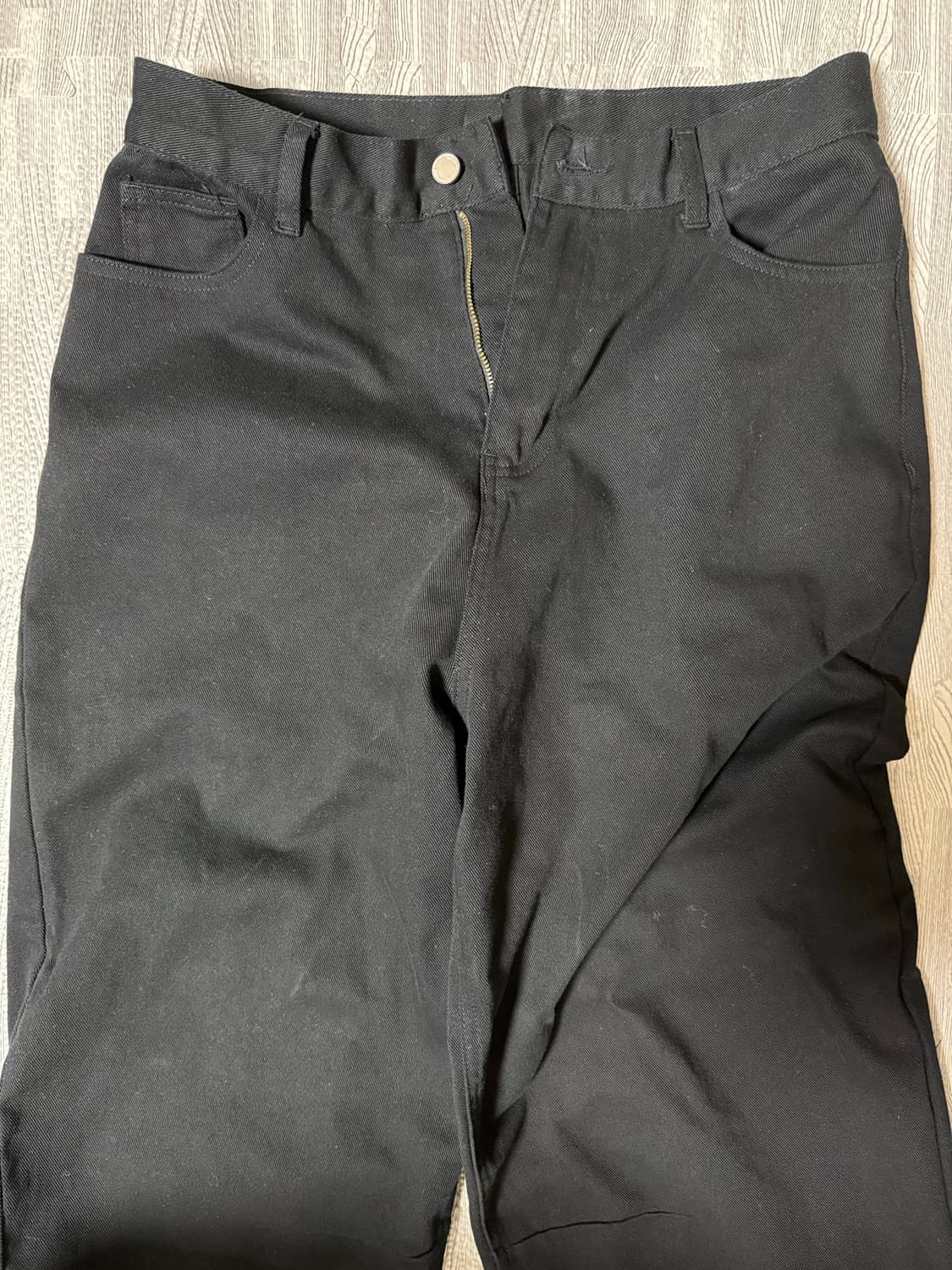 시그니처 와이드 커브드 다트 코튼 팬츠 블랙 상품이미지2