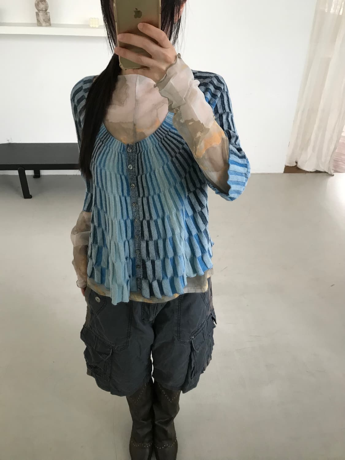 vintage pattern mesh top 상품이미지9