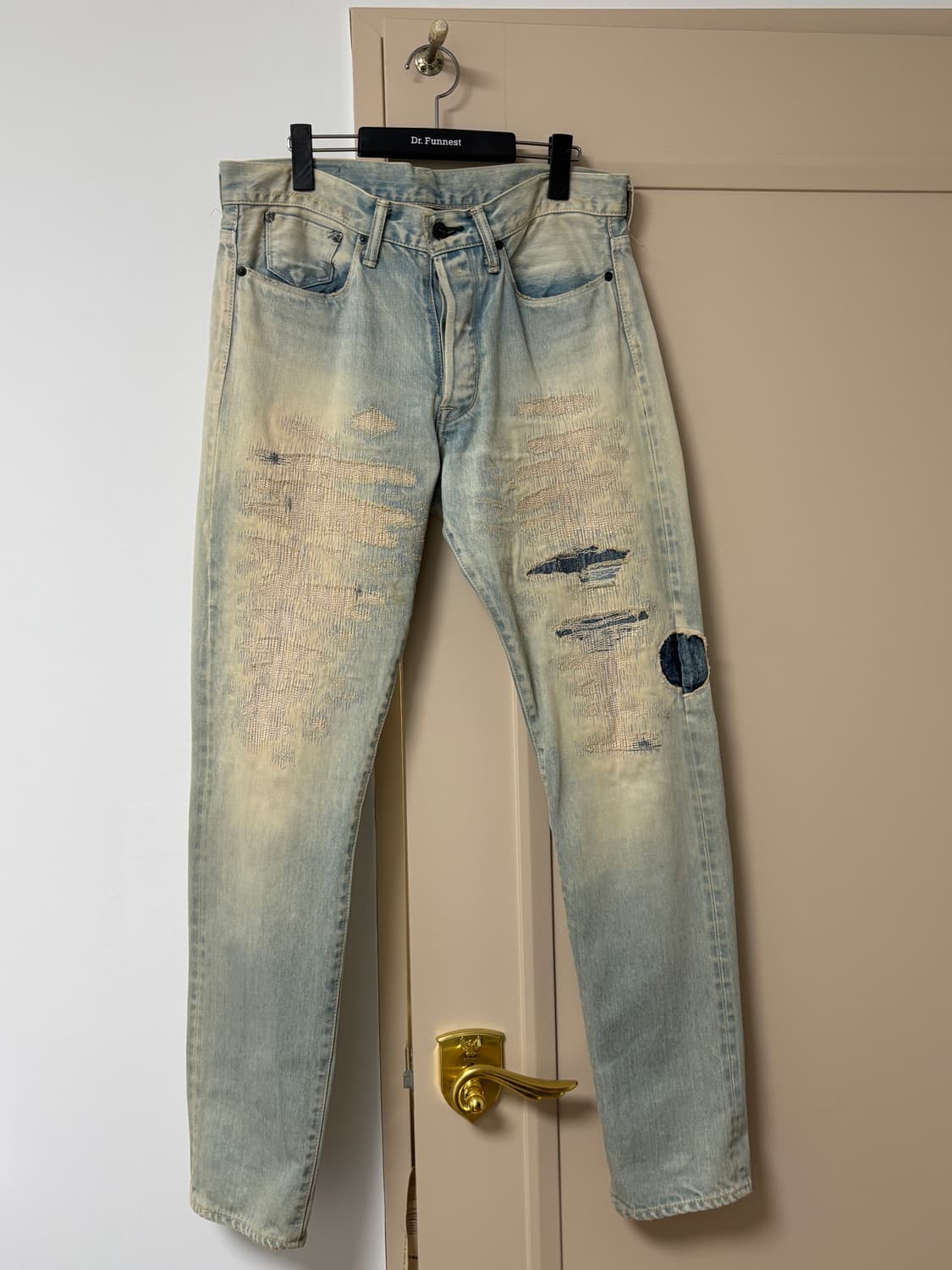 KURO 데미지 워싱 청바지 32추정 상품이미지1