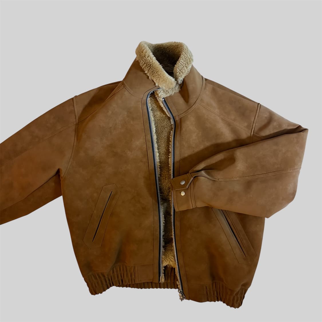 도프제이슨 하이넥 무톤 자켓 카멜 L 상품이미지2