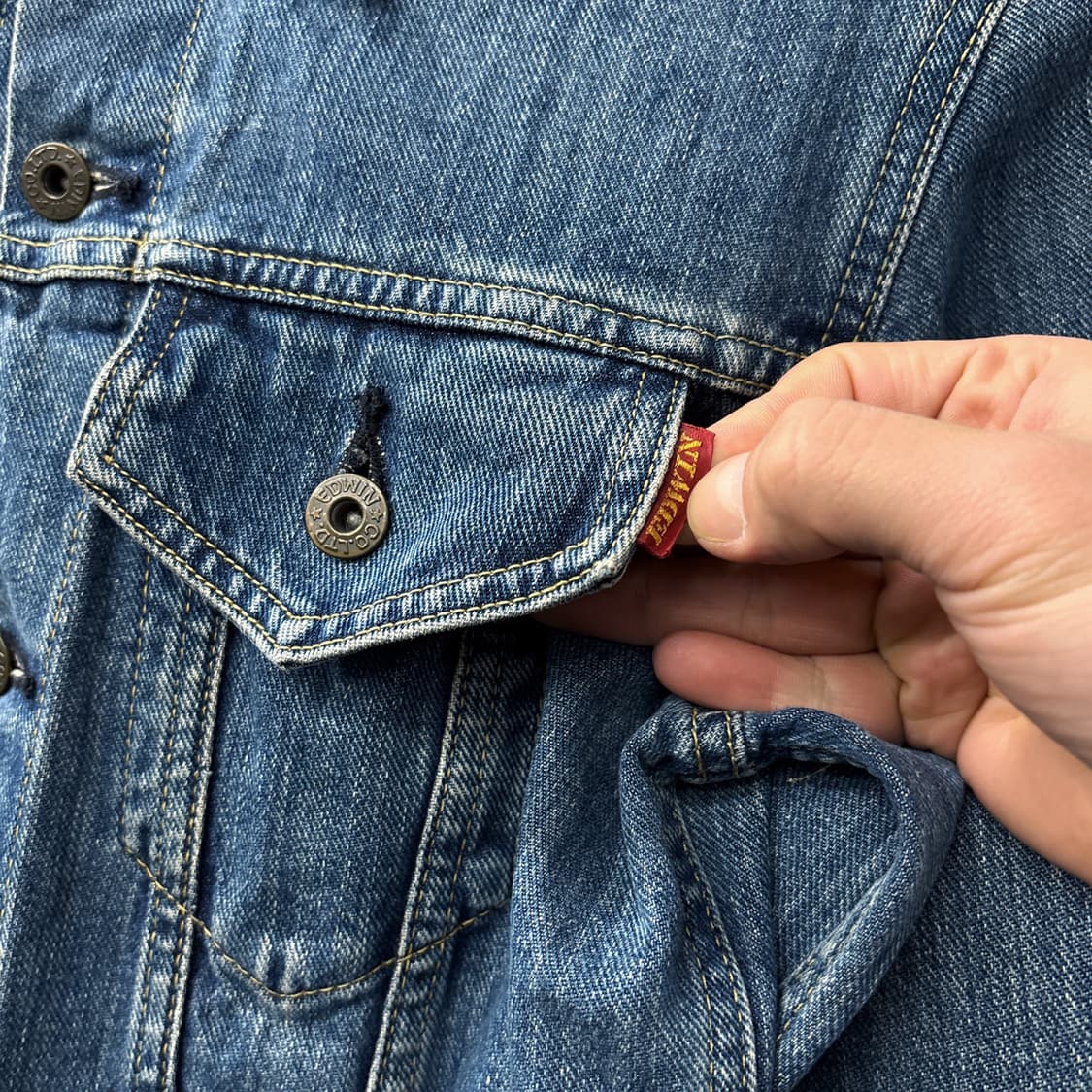 00s 에드윈 503 빈티지 워시드 타입3 트러커 데님자켓 N918 상품이미지5