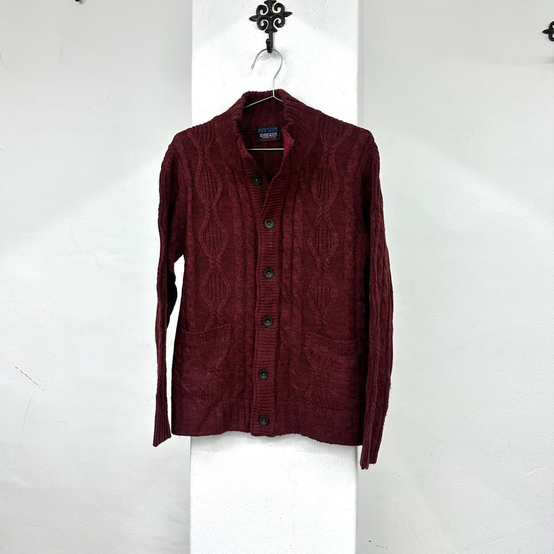 Nicole club burgundy cardigan 상품이미지4