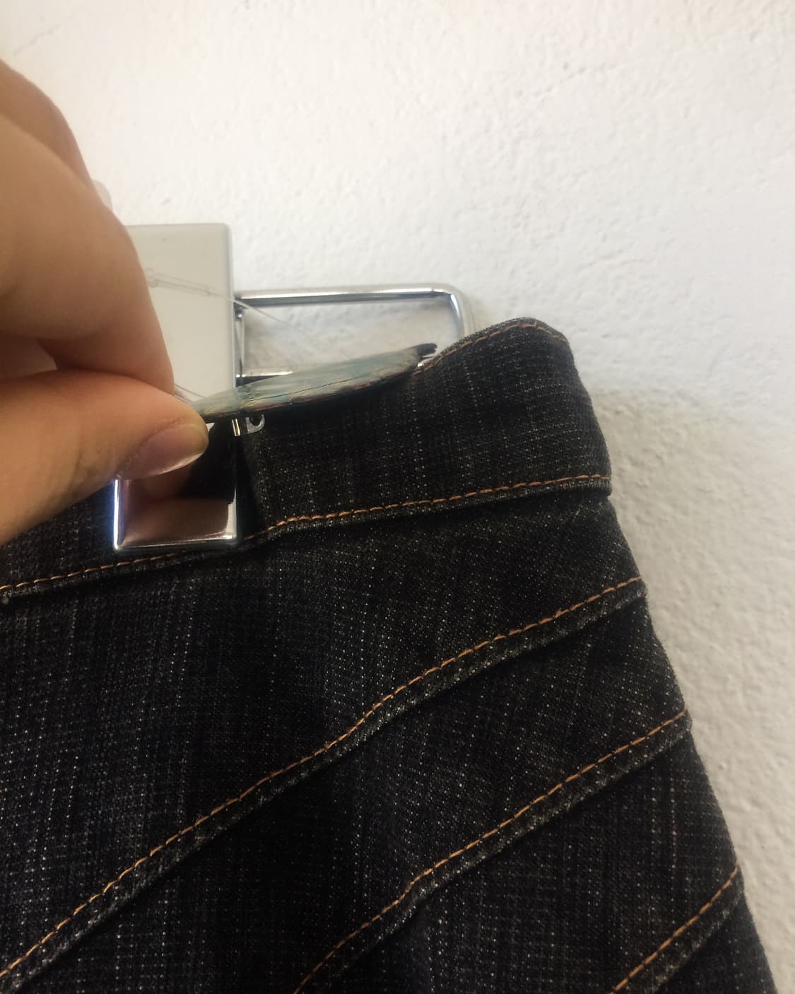 Line detail denim long skirt 상품이미지6